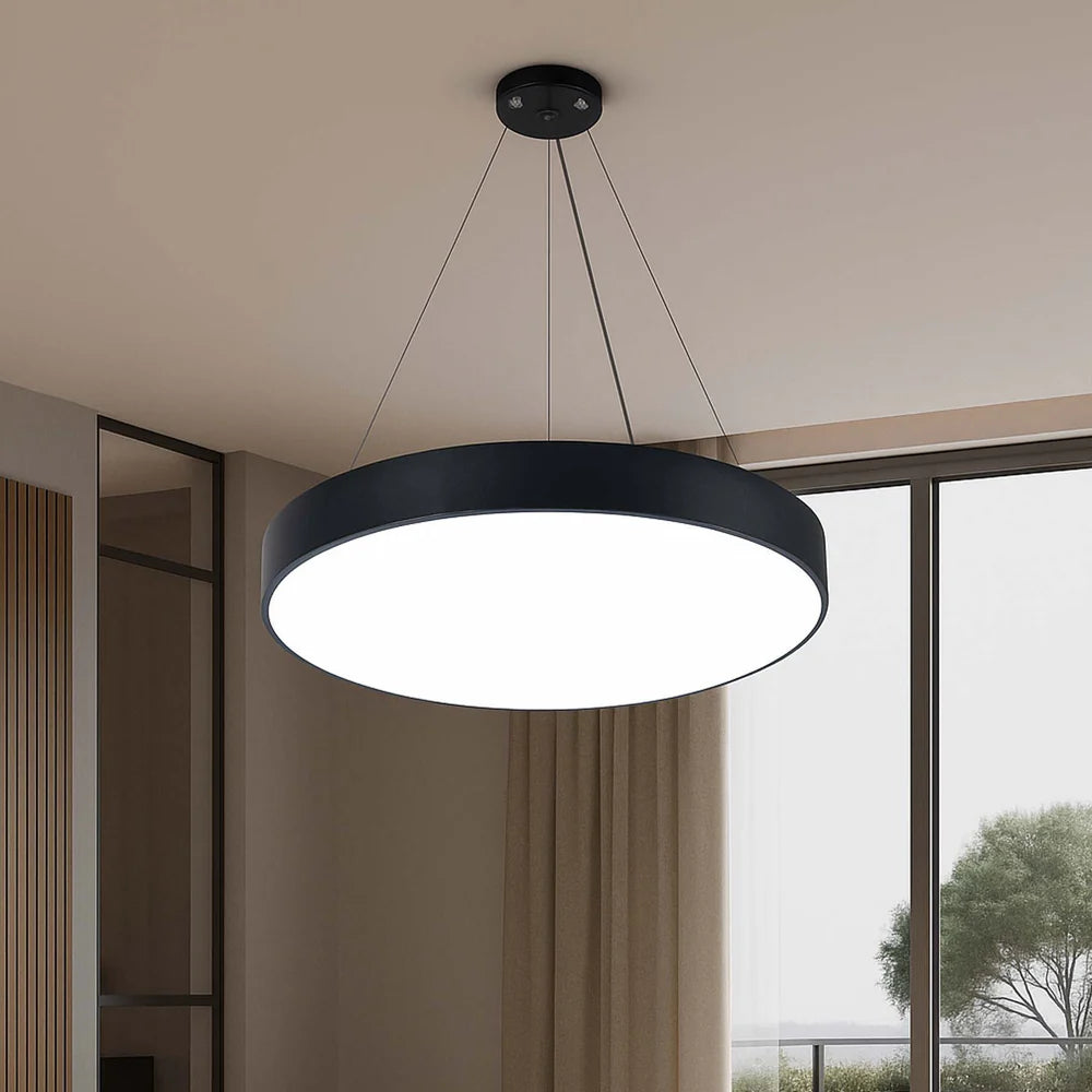 Black LED Circular Pendant Light 3CCT