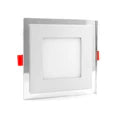 Recessed Square Chrome Mirror Blue Edge Lit LED Panel Light
