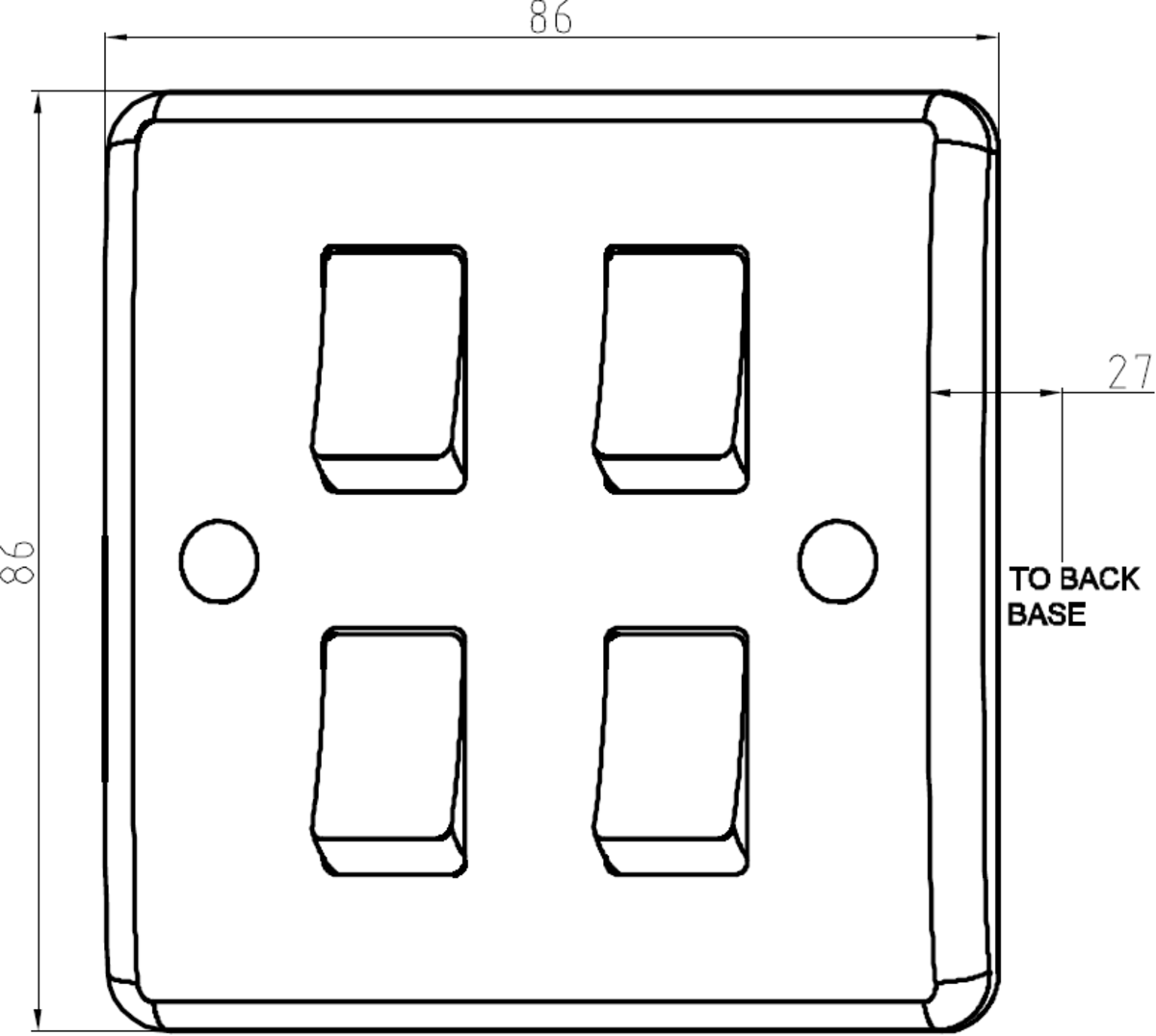 10AX 4G 2-way Switch (on single plate) CU4101