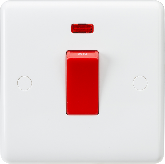 45A DP Switch with Neon (1G size) - Red Rocker CU8331N