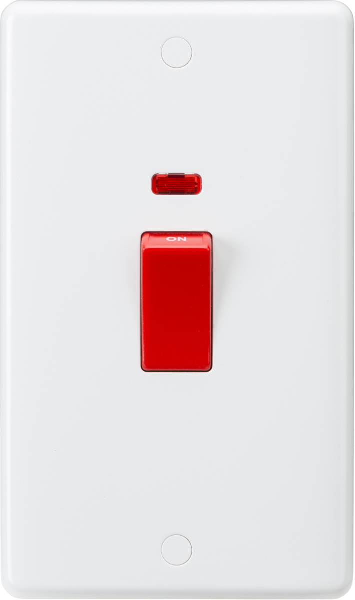 45A DP Switch with Neon (2G size) - Red Rocker CU8332N