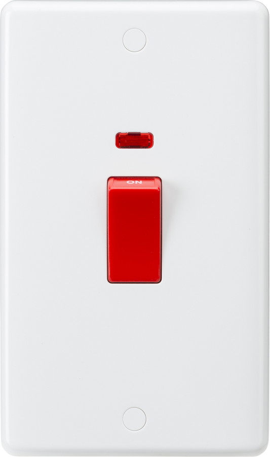 45A DP Switch with Neon (2G size) - Red Rocker CU8332N