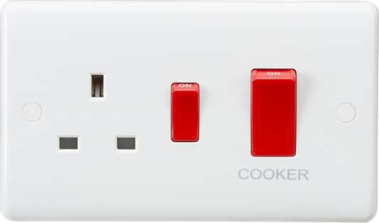 45A DP Switch & 13A Socket - Red Rocker CU8333