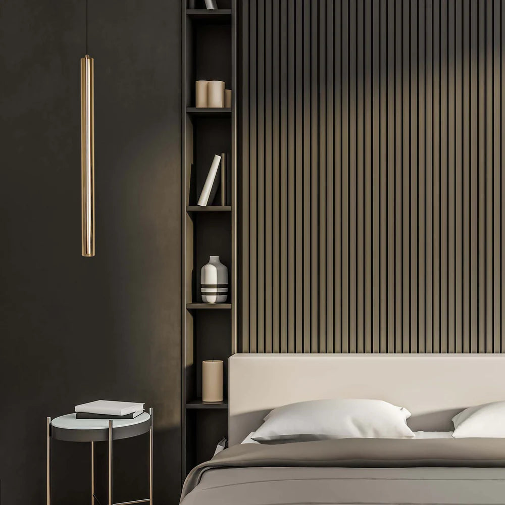 Gold LED Cylinder Pendant Light