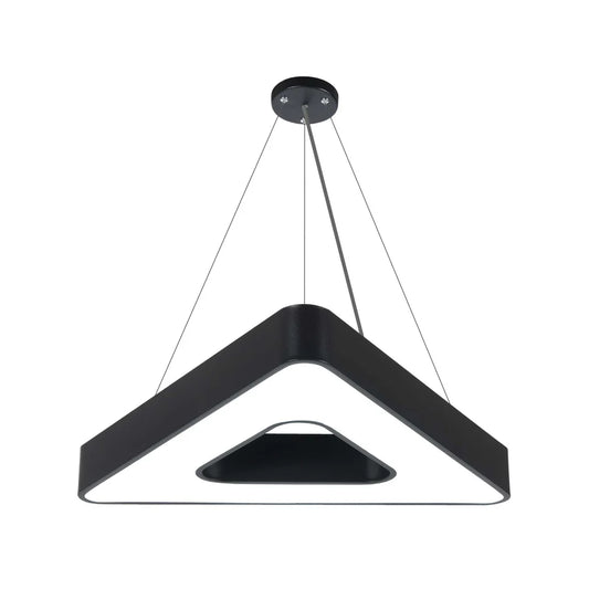 Black LED Triangular Halo Pendant Light 3CCT