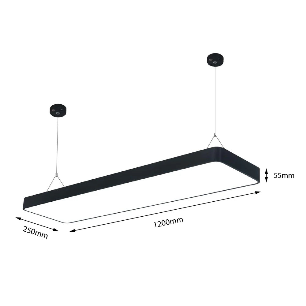 Black LED Rectangular Pendant Light 3CCT