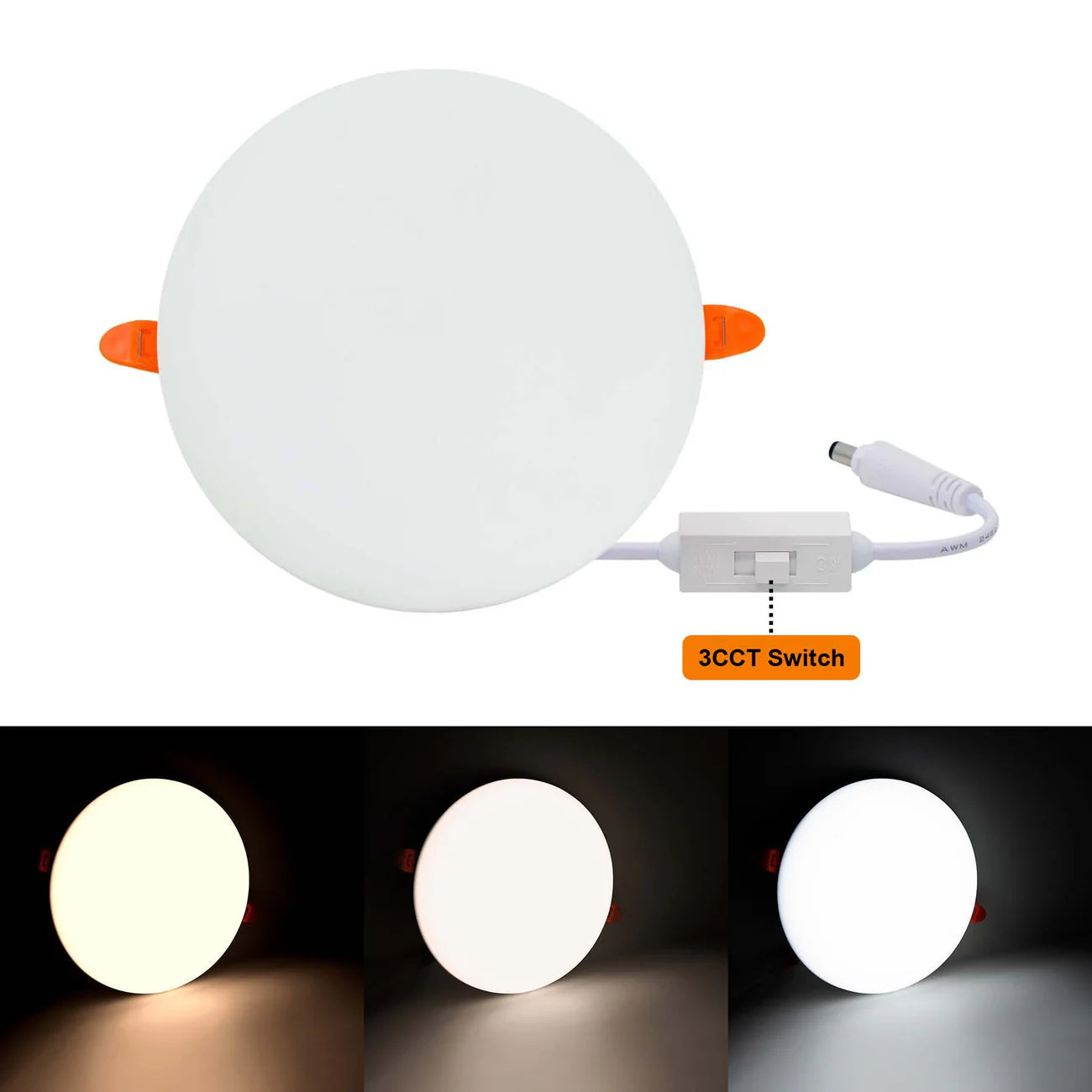 Adjustable Cut-Out Rimless Recessed Round LED Panel Light
