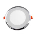 Recessed Round Chrome Mirror Purple Edge Lit LED Panel Light