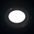 Recessed Round Chrome Mirror Purple Edge Lit LED Panel Light