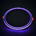Recessed Round Chrome Mirror Purple Edge Lit LED Panel Light