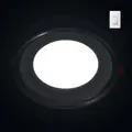 Recessed Round Chrome Mirror Purple Edge Lit LED Panel Light