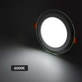 Recessed Round Crystal Glass Edge LED Panel Light Triple Cycles