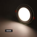 Recessed Round Crystal Glass Edge LED Panel Light Triple Cycles