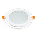 Recessed Round Crystal Glass Edge LED Panel Light Triple Cycles
