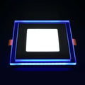Recessed Square Chrome Mirror Blue Edge Lit LED Panel Light