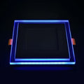 Recessed Square Chrome Mirror Blue Edge Lit LED Panel Light