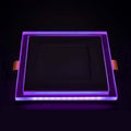 Recessed Square Chrome Mirror Purple Edge Lit LED Panel Light
