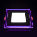 Recessed Square Chrome Mirror Purple Edge Lit LED Panel Light