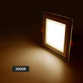 Recessed Square Crystal Glass Edge LED Panel Light