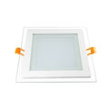 Recessed Square Crystal Glass Edge LED Panel Light Triple Cycles