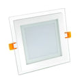 Recessed Square Crystal Glass Edge LED Panel Light Triple Cycles