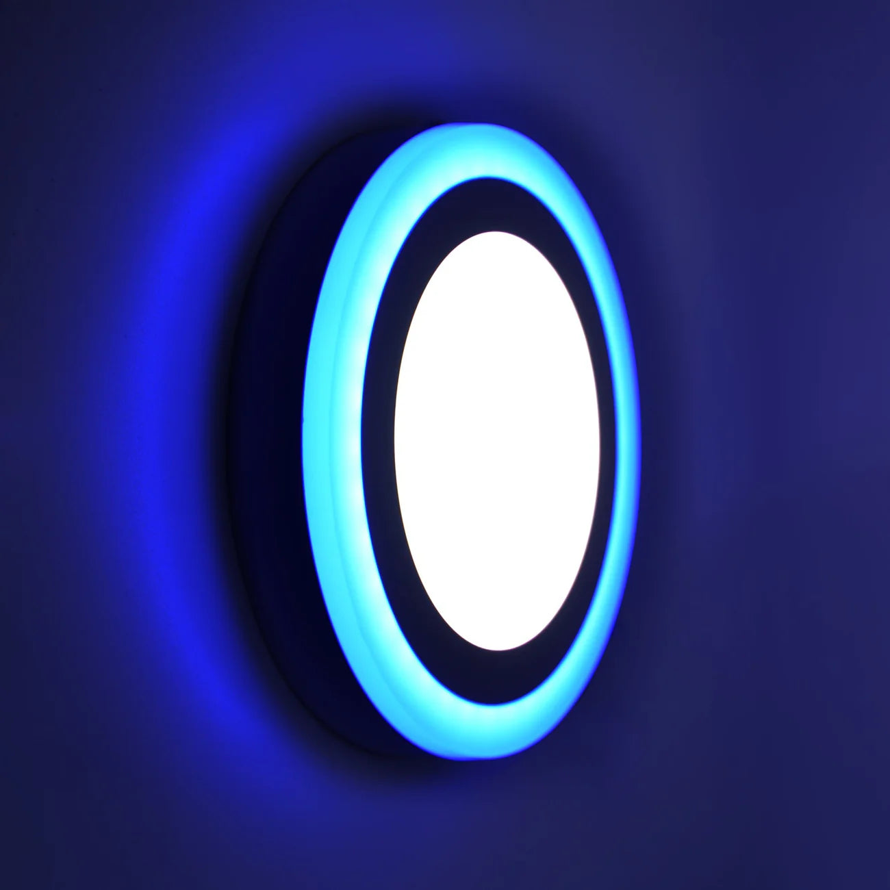 Surface Mounted Round Blue Edge Lit LED Panel Light
