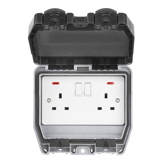 Weatherproof 13A 2G DP Switched Socket WP422